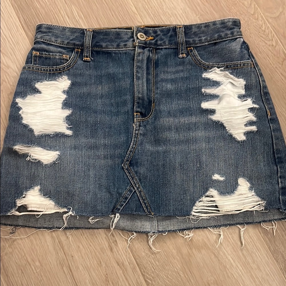 Hollister Blue A-Line Mini Skirt Casual